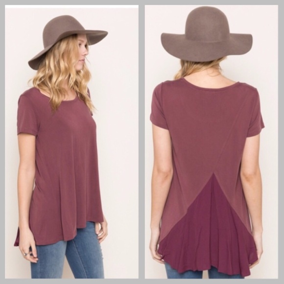Mystree Tops - Lace Inset Short Sleeve Top Red Large